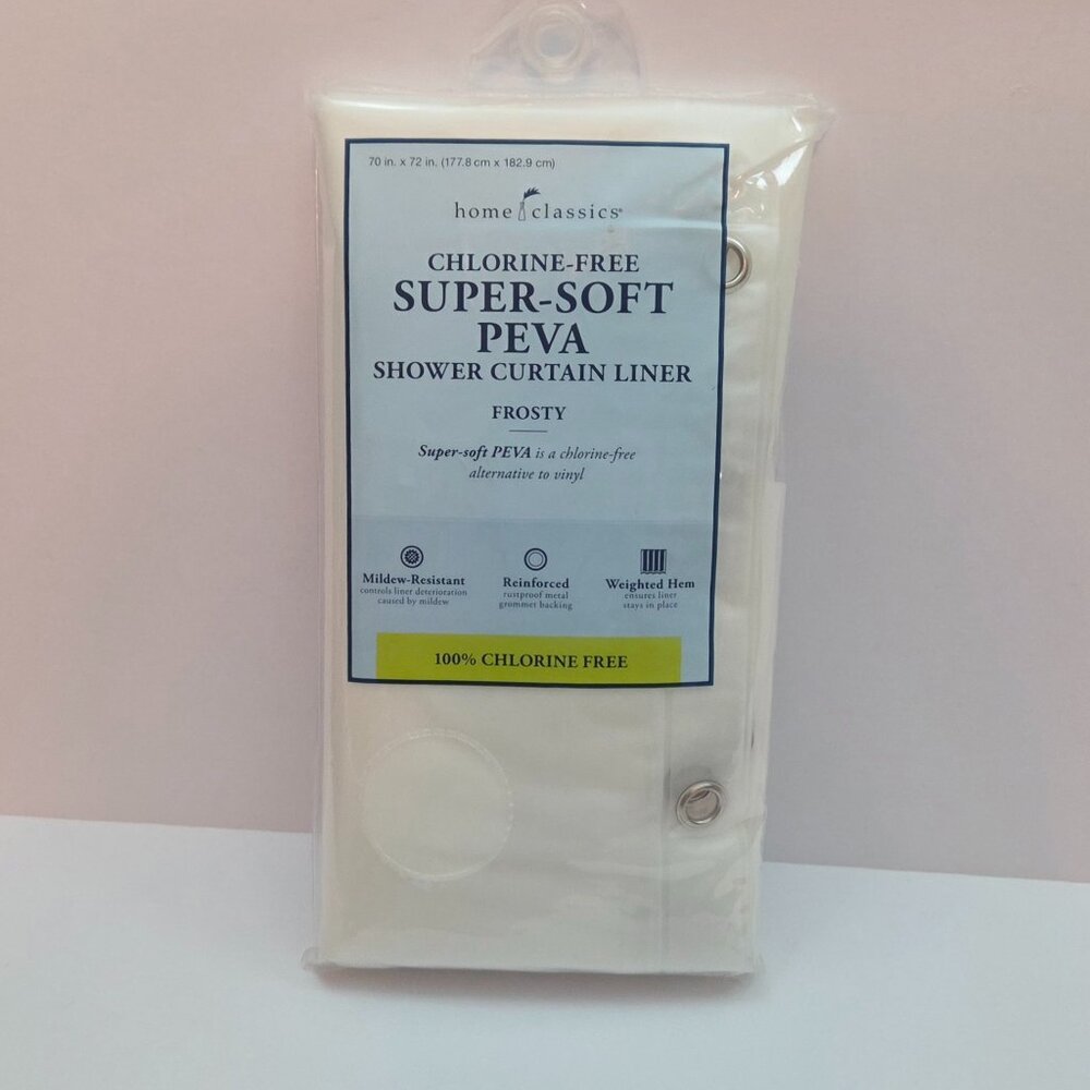 NWT - Home Classics Chlorine-Free Super-Soft PEVA Shower Curtain Liner – Frosty